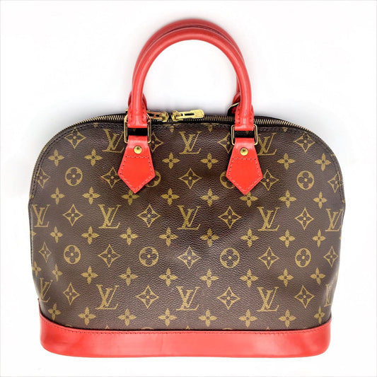 Louis Vuitton ALMA PM CUSTOM Monogram Red Handbag