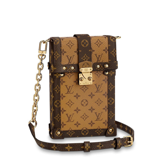 Louis Vuitton REVERSE VERTICAL TRUNK POCHETTE Monogram Clutch Bag