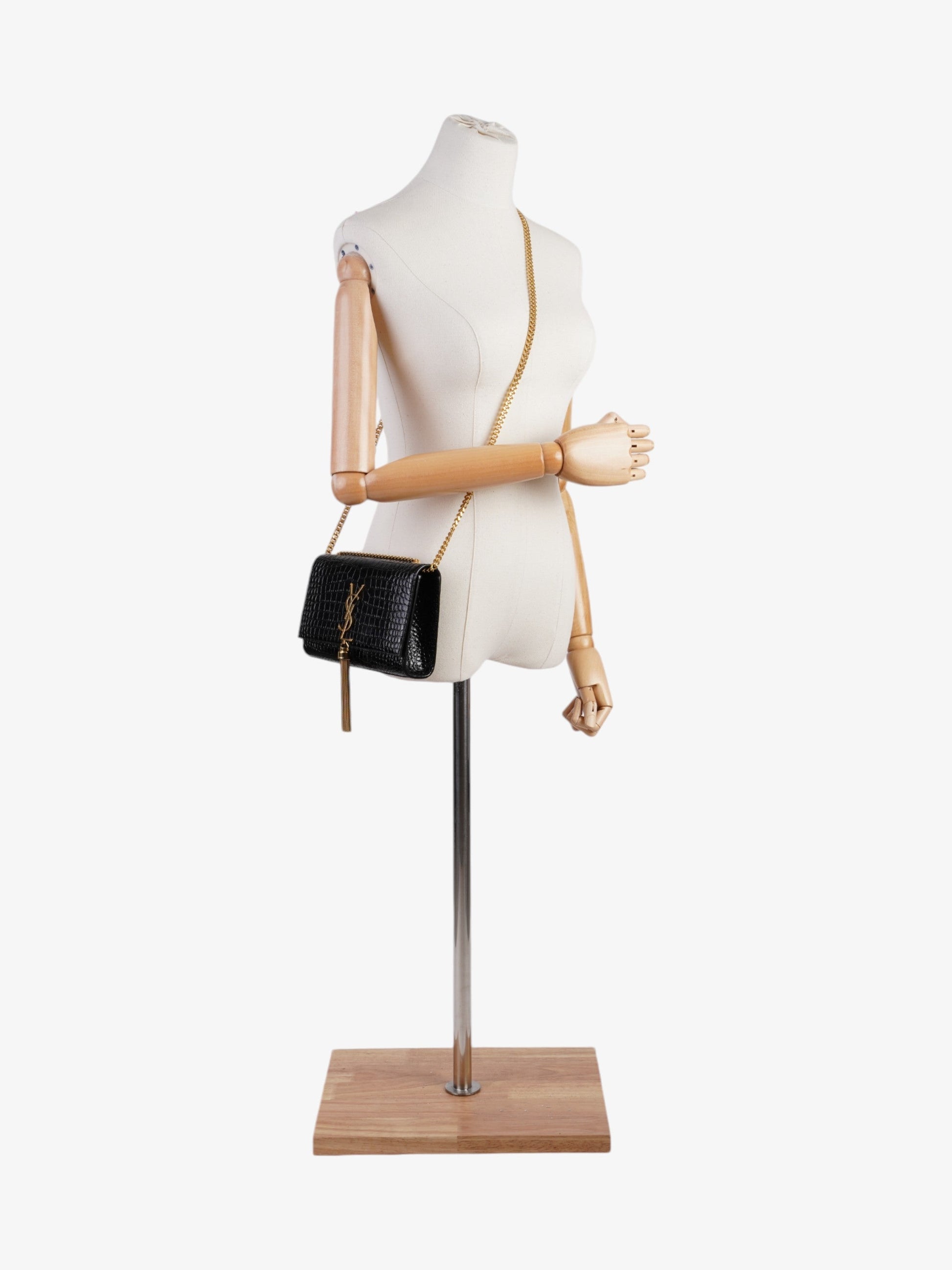 YSL Saint Laurent Kate Tassle Bag Leather Black Small Shoulder Bag