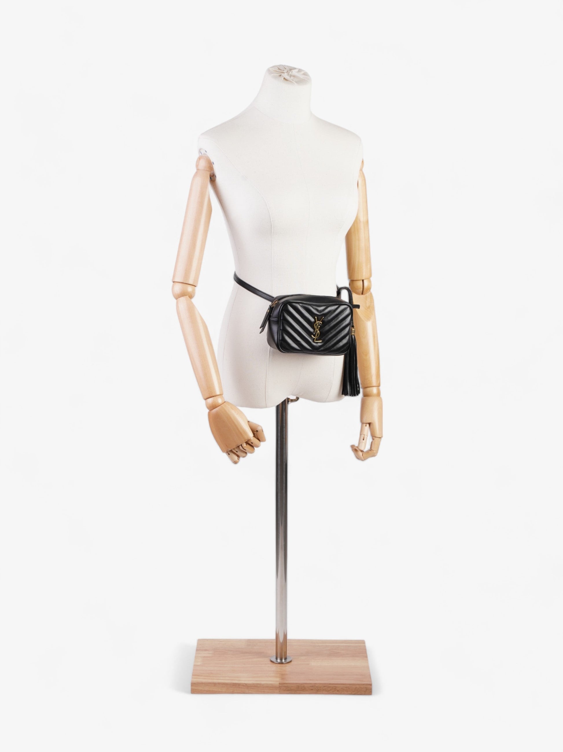 YSL Saint Laurent Lou Belt Bag Calfskin Leather Black Black Calfskin Leather