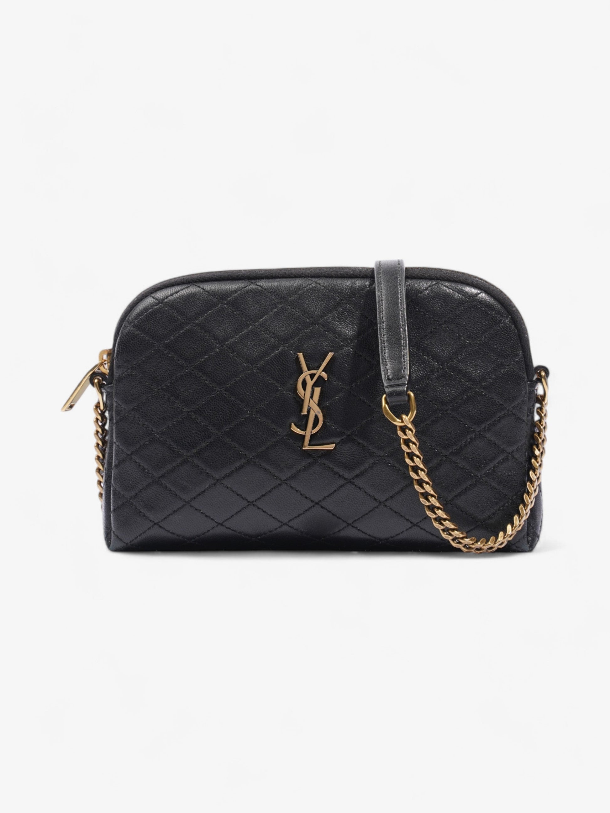 YSL Saint Laurent Gaby Crossbody Bag Leather Matelasse Black