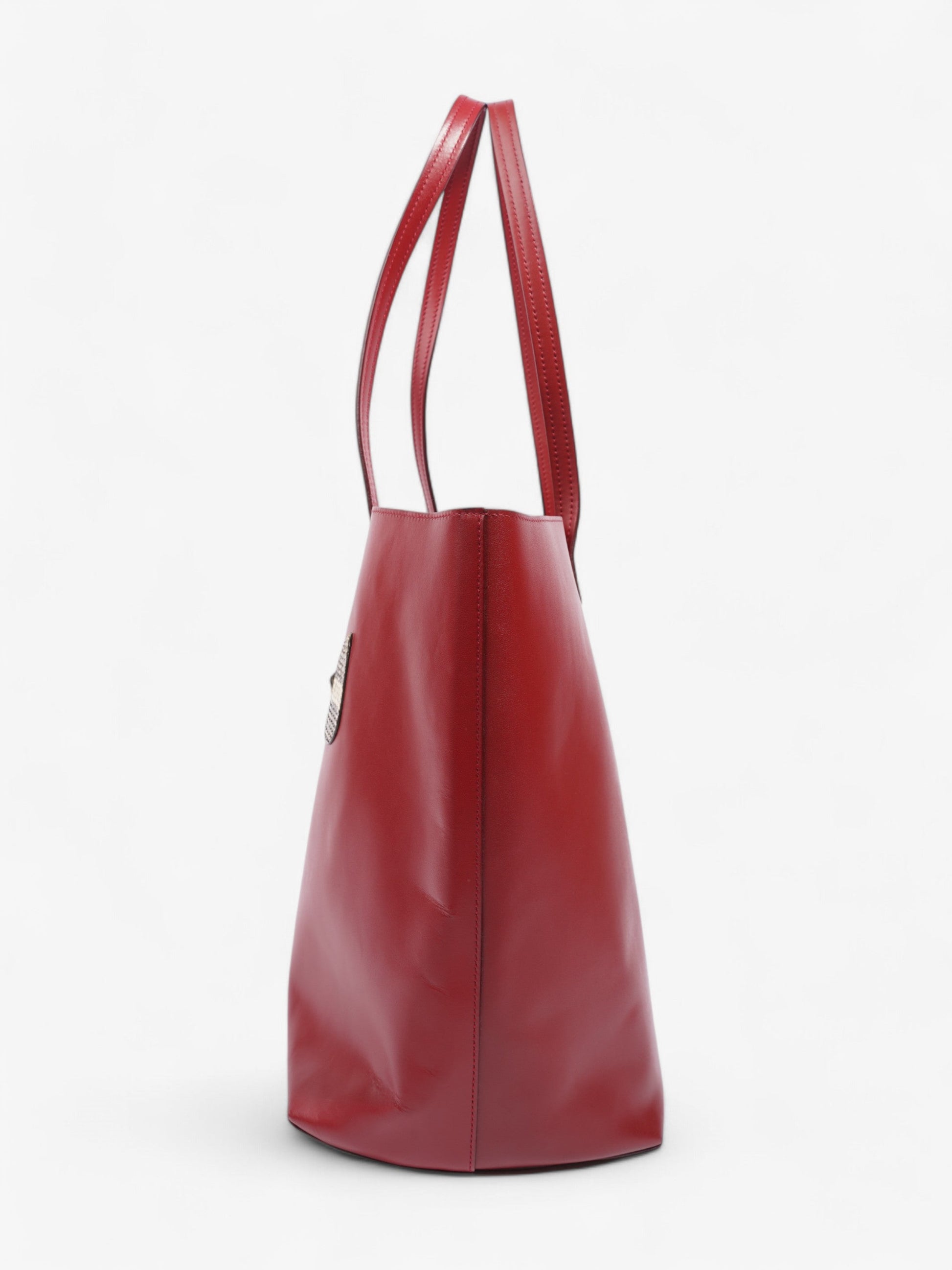 Fendi Monster Eye Tote Snake Leather Red Shoulder Bag