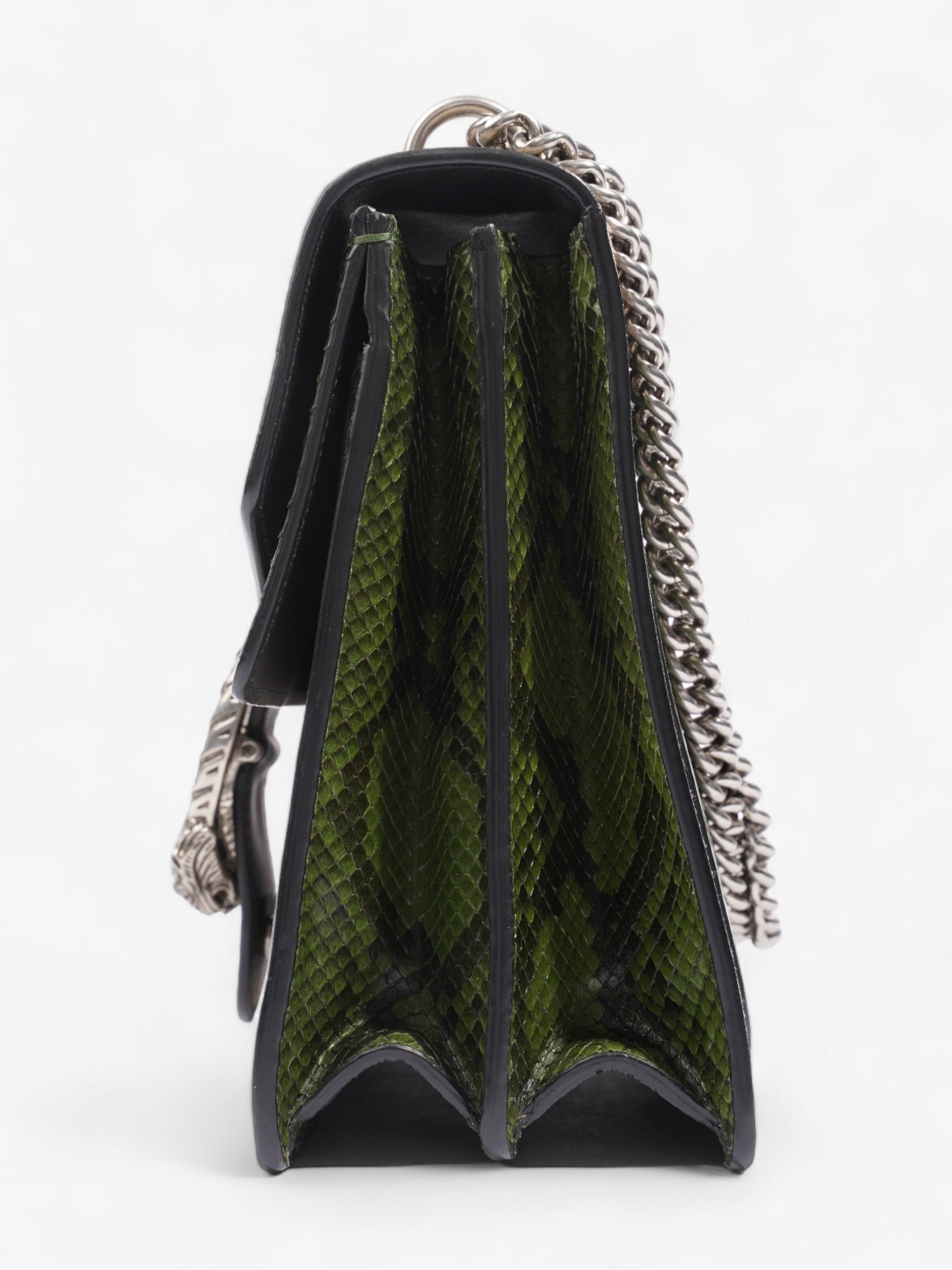 Gucci Dionysus Supreme Python Coated Shoulder Bag Canvas Green