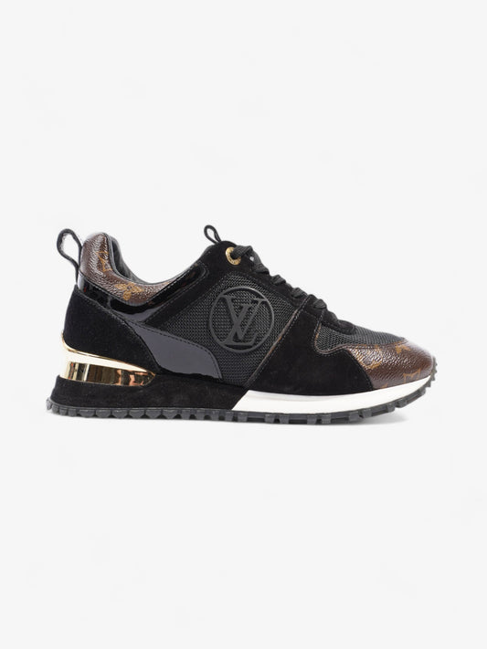 Louis Vuitton Run Away Trainer N A Suede Monogram Black Gold Handbag