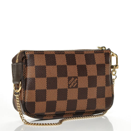 Louis Vuitton Ebene Pochette Damier Clutch Bag Mini Pochette