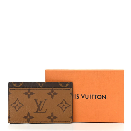 Louis Vuitton REVERSE CARD HOLDER Monogram Wallet Case