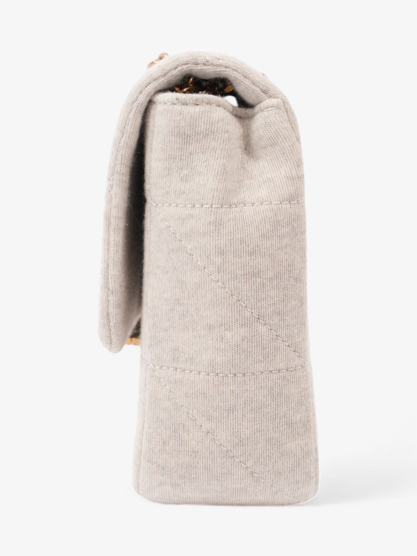 YSL Saint Laurent Jamie Grey Cotton Shoulder Bag Gray Medium