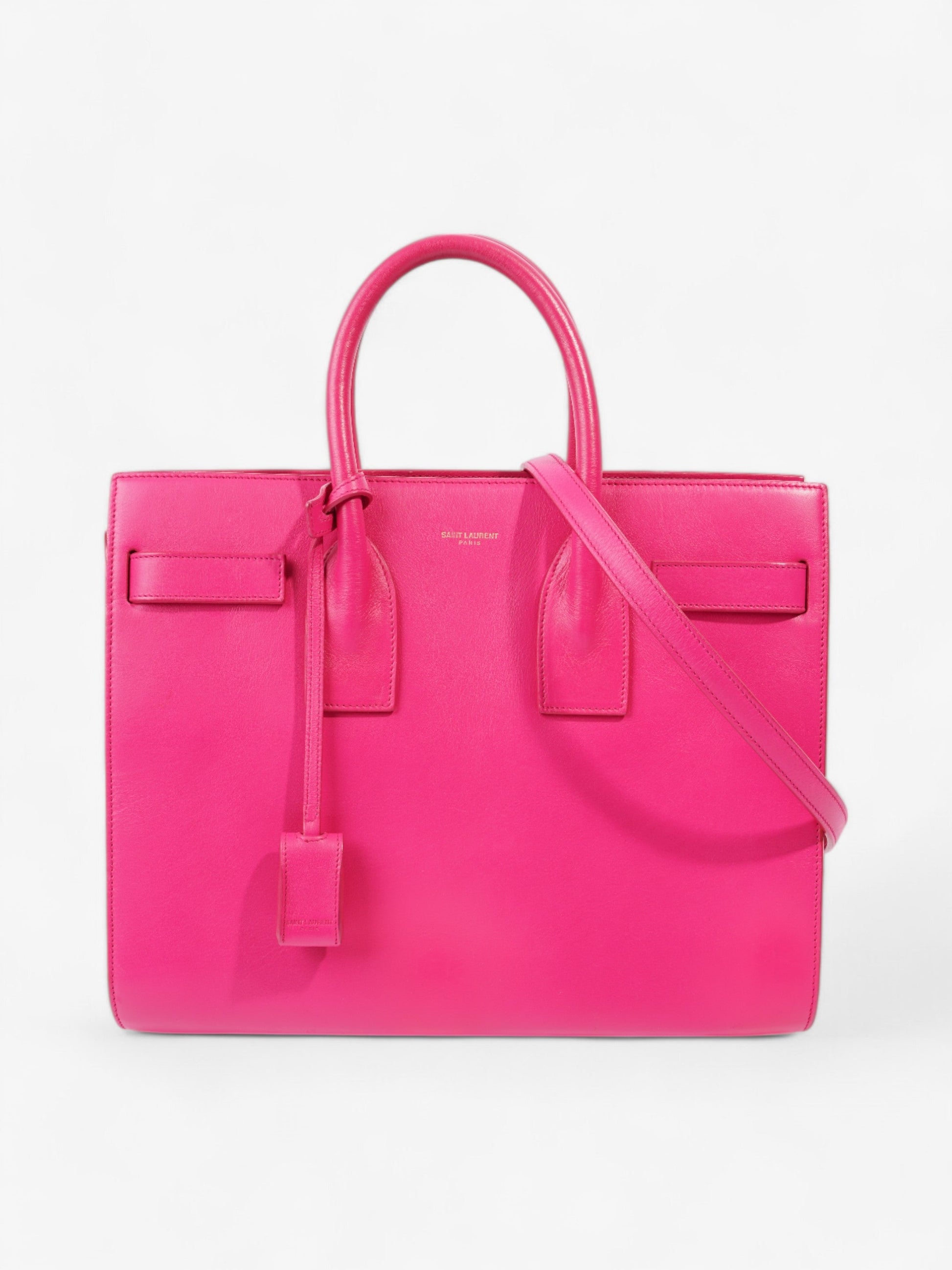 YSL Saint Laurent Sac De Jour Hot Calfskin Shoulder Bag Leather Pink Small