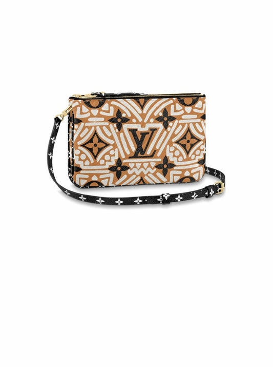 Louis Vuitton Crafty Double Zip Pochette Monogram Clutch Bag