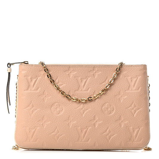 Louis Vuitton DOUBLE ZIP POCHETTE ON Monogram Empreinte Clutch Bag