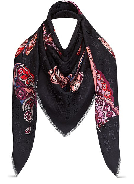 Louis Vuitton World Love Shawl Monogram Noir Scarf