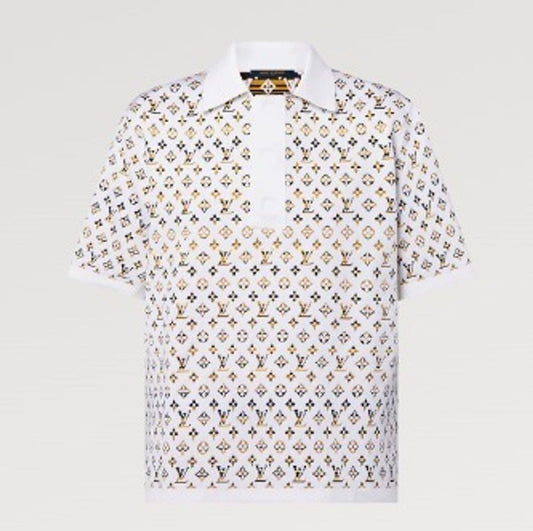 Louis Vuitton PYTHON EFFECT POLO SHIRT Monogram Gold Apparel