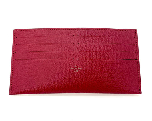 Louis Vuitton CARD HOLDER Red Leather Wallet Case