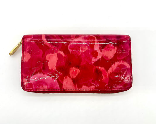 Louis Vuitton ZIPPY ROSE IKAT Monogram Vernis Wallet Case