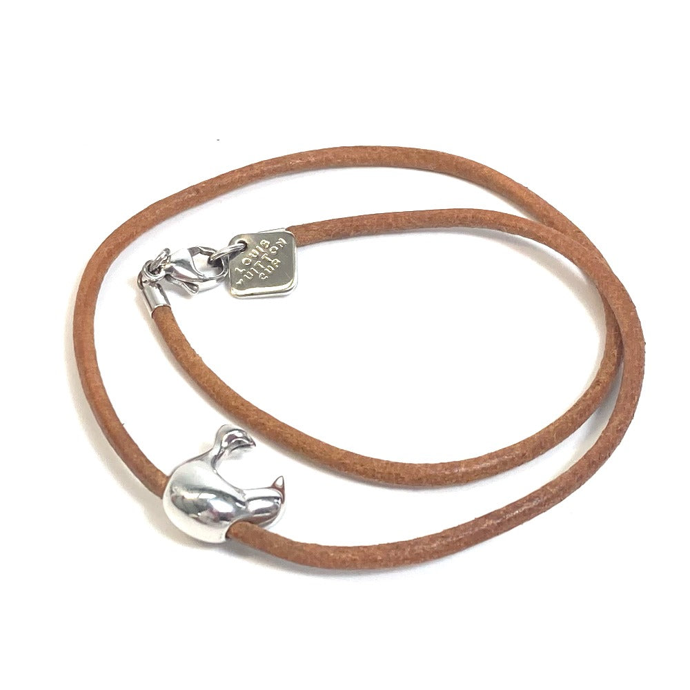 Louis Vuitton choker M80647 SV925 Kiwi Leather Silver Handbag