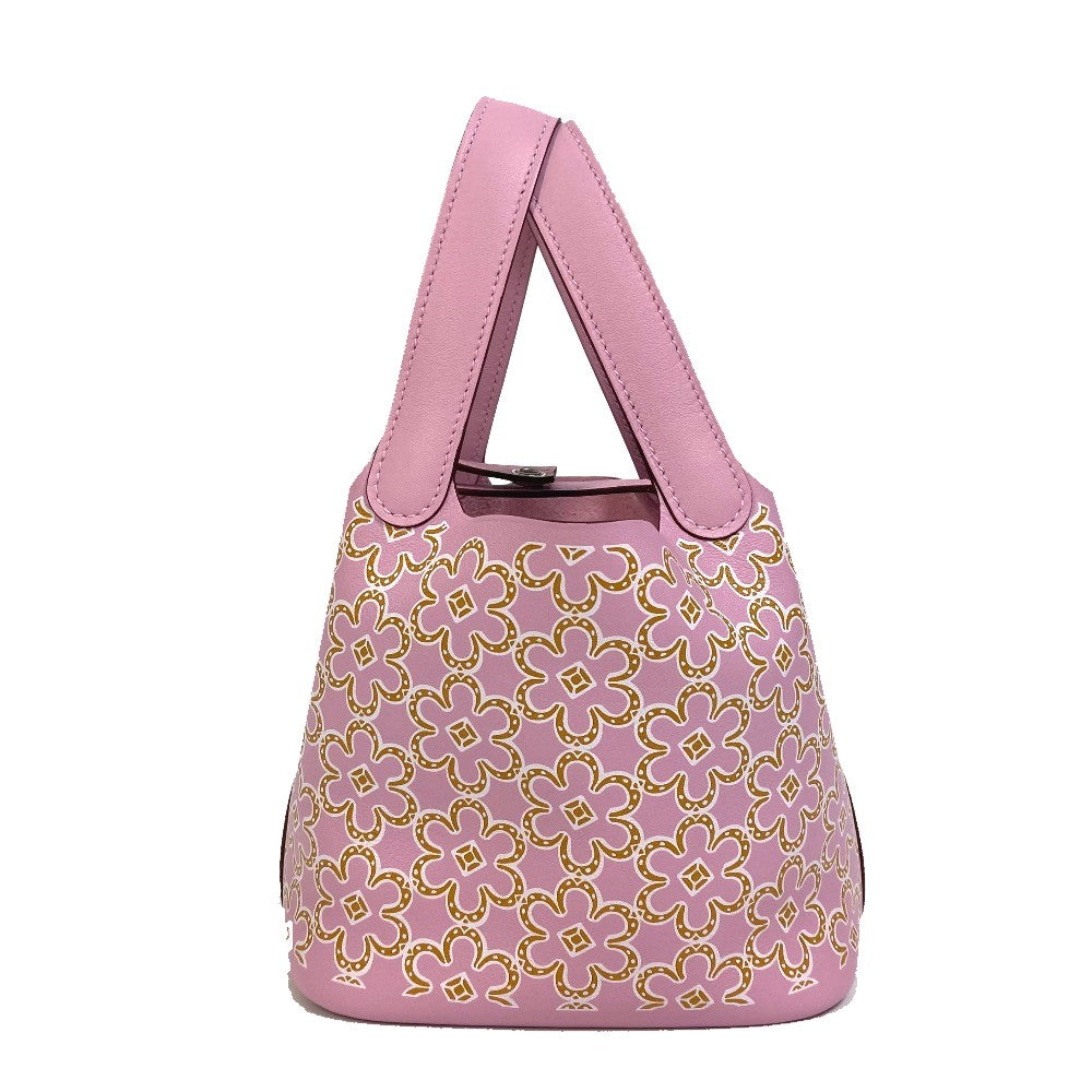 Hermes Handbag Swift Picotin Lock Women Pink Micro Travel Bag