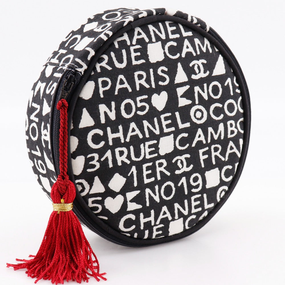 Chanel cotton 31rue cambon novelty Makeup Black Handbag
