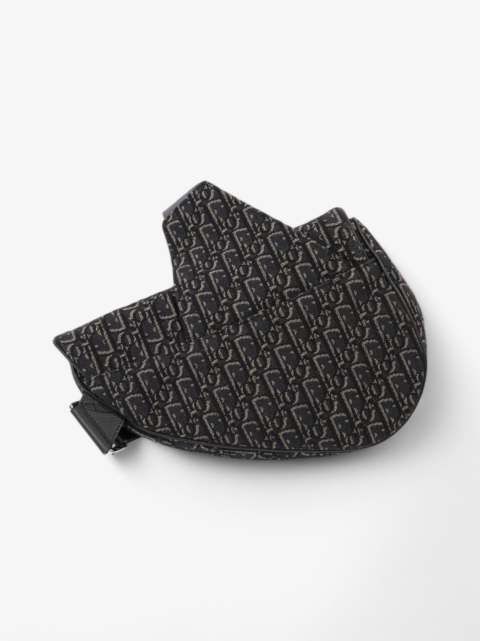 Dior Christian Saddle Bag Oblique Canvas Black Crossbody Bag