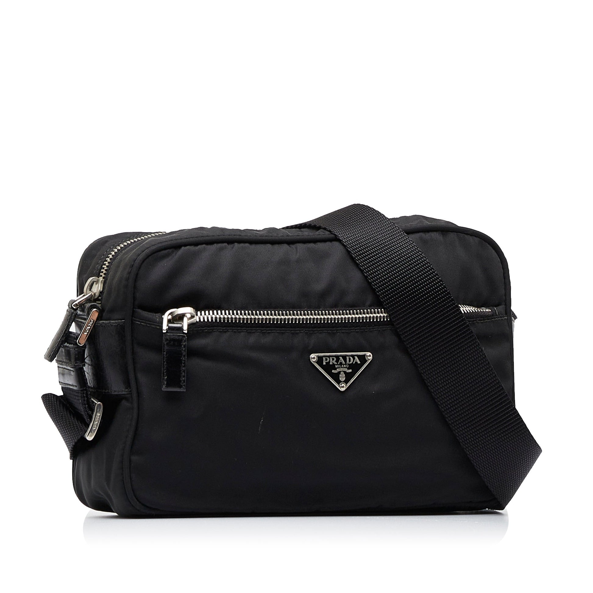 Prada Tessuto Crossbody Bag Nylon Black Black Nylon 3