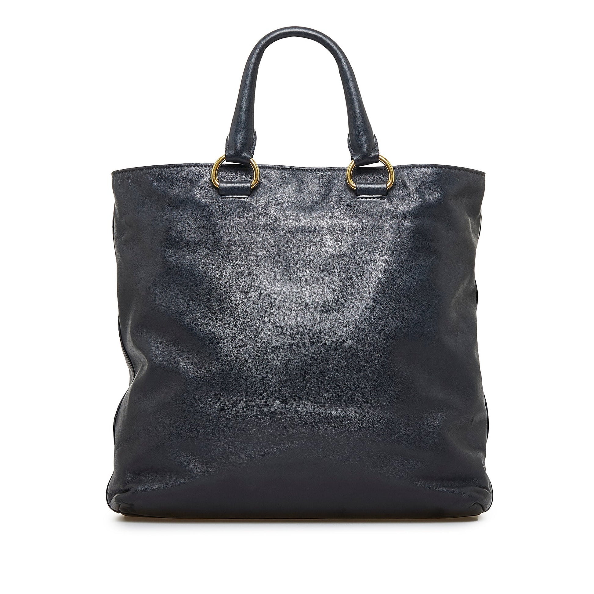 Prada Soft Calf Shopping Tote Satchel Black Satchel Bag