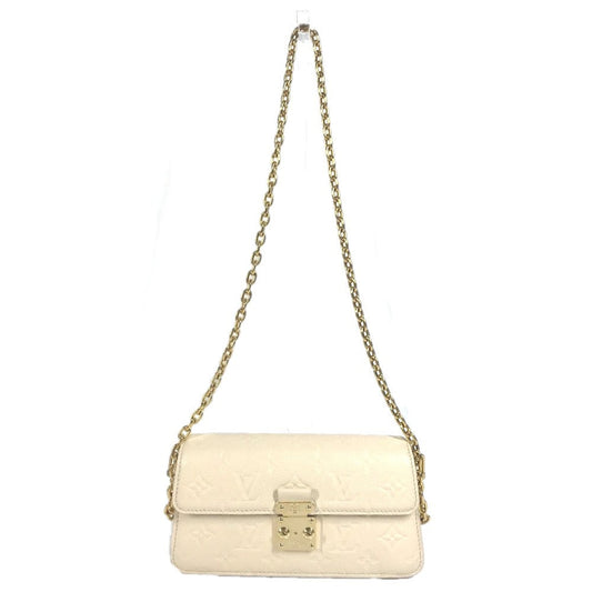 Louis Vuitton M82836 Ann Platt Ann Platt Monogram Leather Beige Chain Wallet Case