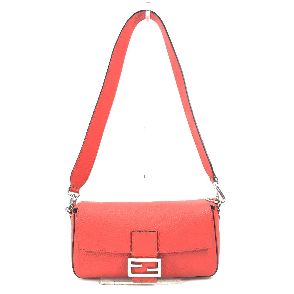Fendi Shoulder Bag Mamma Celeria Women Leather Red Bucket