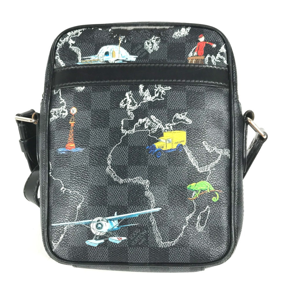Louis Vuitton N40239 Graphite Damier Graphite Map Canvas Black Shoulder Bag