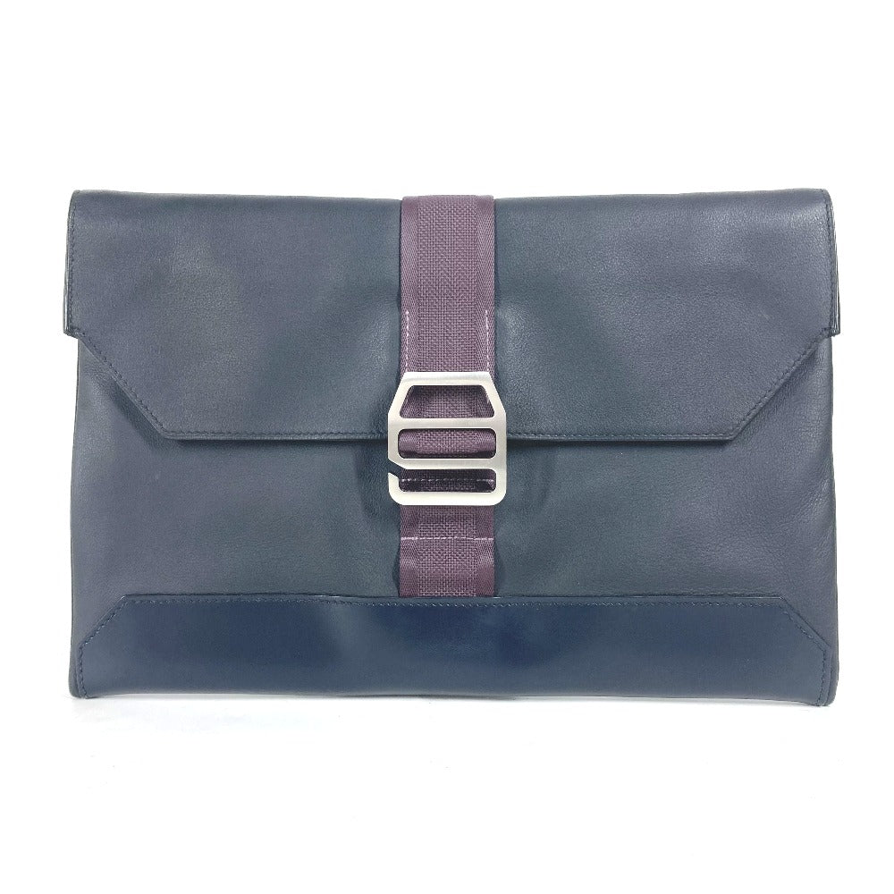 Clutch Bag Navy City Slide Mens Leather