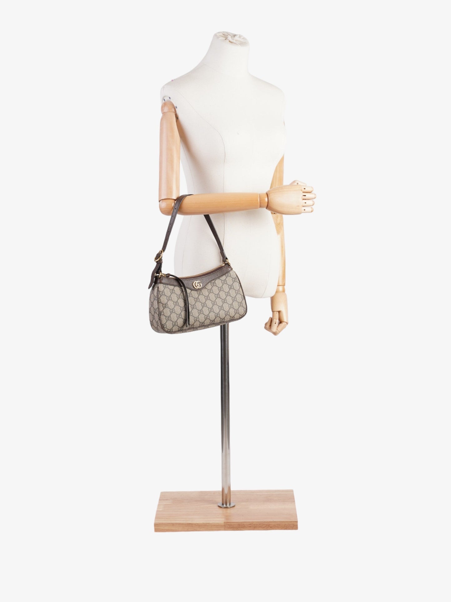 Gucci Ophidia And Ebony Supreme Coated Shoulder Bag Canvas Beige Small 2