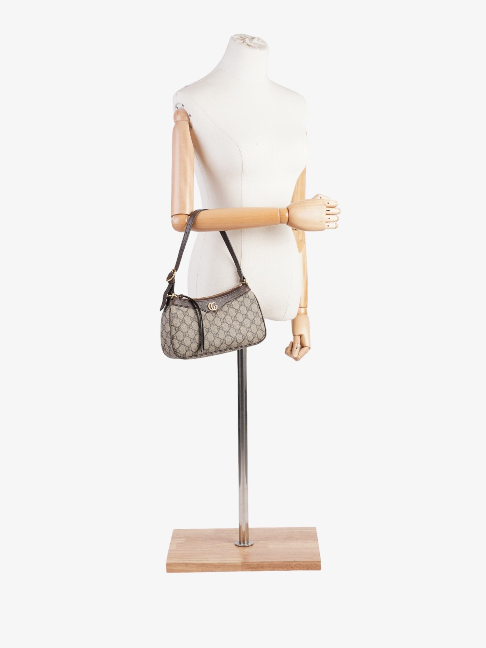 Gucci Ophidia And Ebony Supreme Coated Shoulder Bag Canvas Beige Small 2