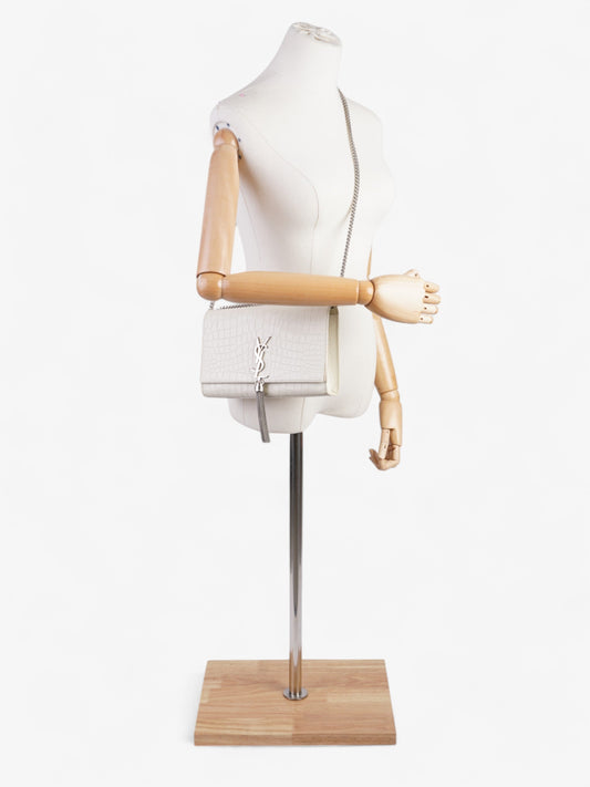 YSL Saint Laurent Kate Tassel Bag Leather White Medium Crossbody Bag