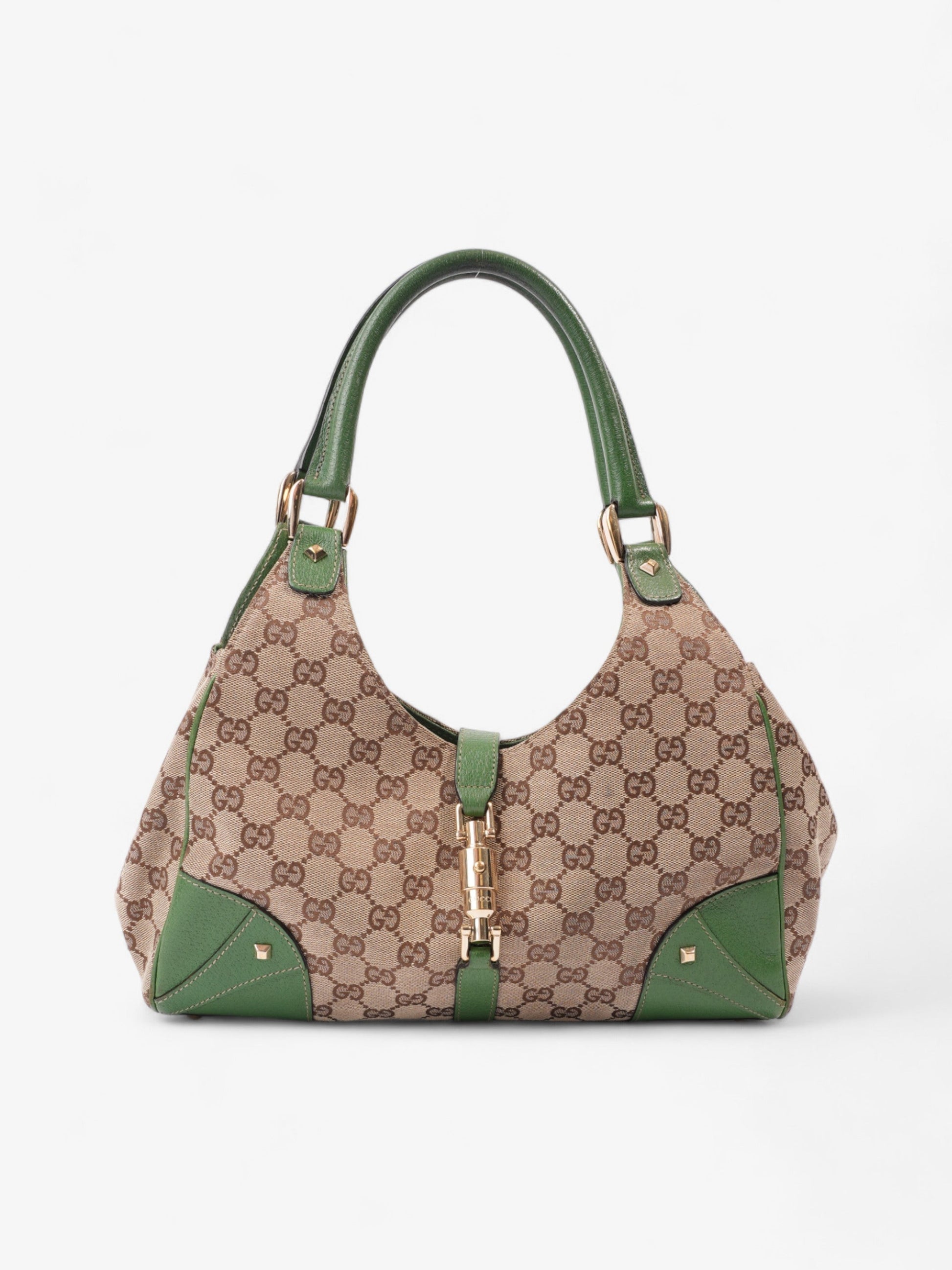 Gucci Jackie And Ebony Supreme Shoulder Bag Canvas Beige