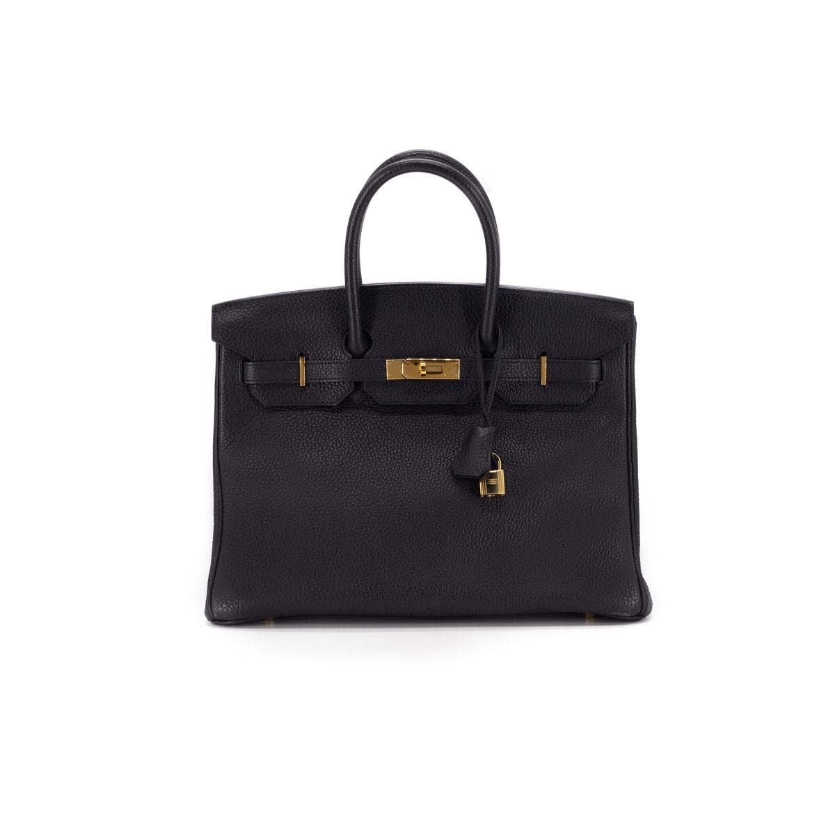 Hermes Birkin Togo Stamp Handbag Black Travel Bag