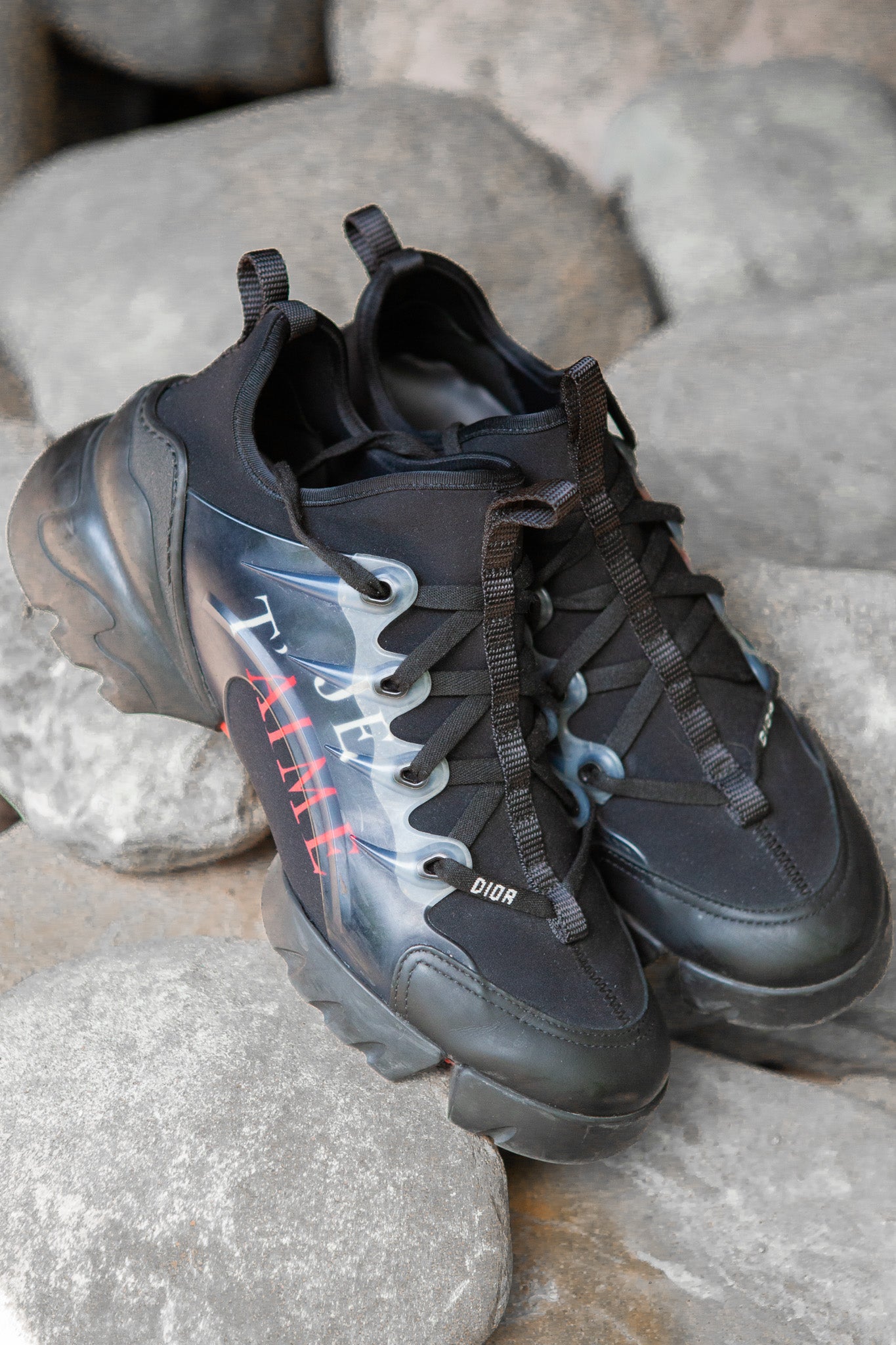 Dior D-Connect Je TAime Sneaker Black Shoes