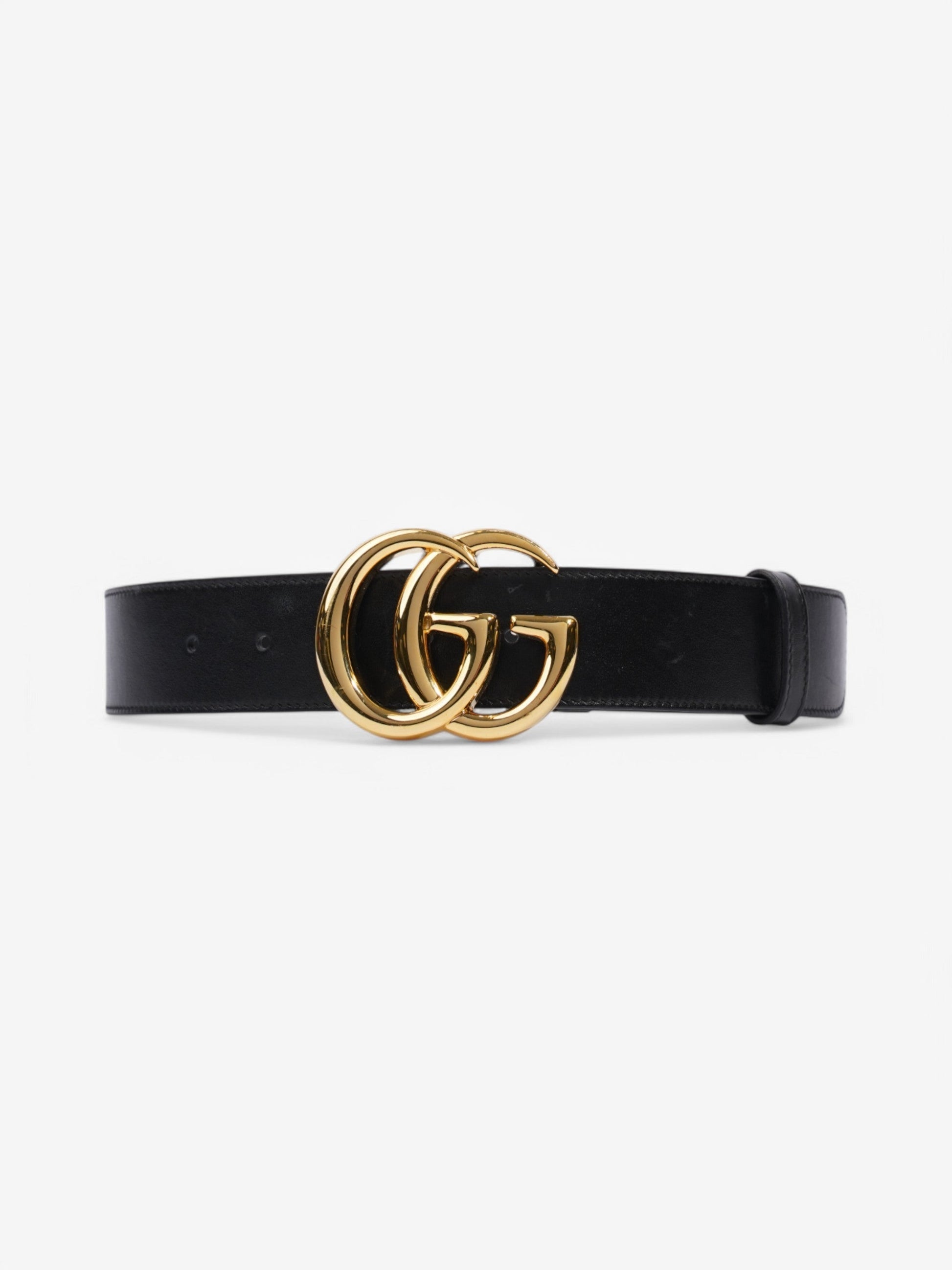 Gucci Marmont Belt Handbag Leather Black Accessory 75Cm 32