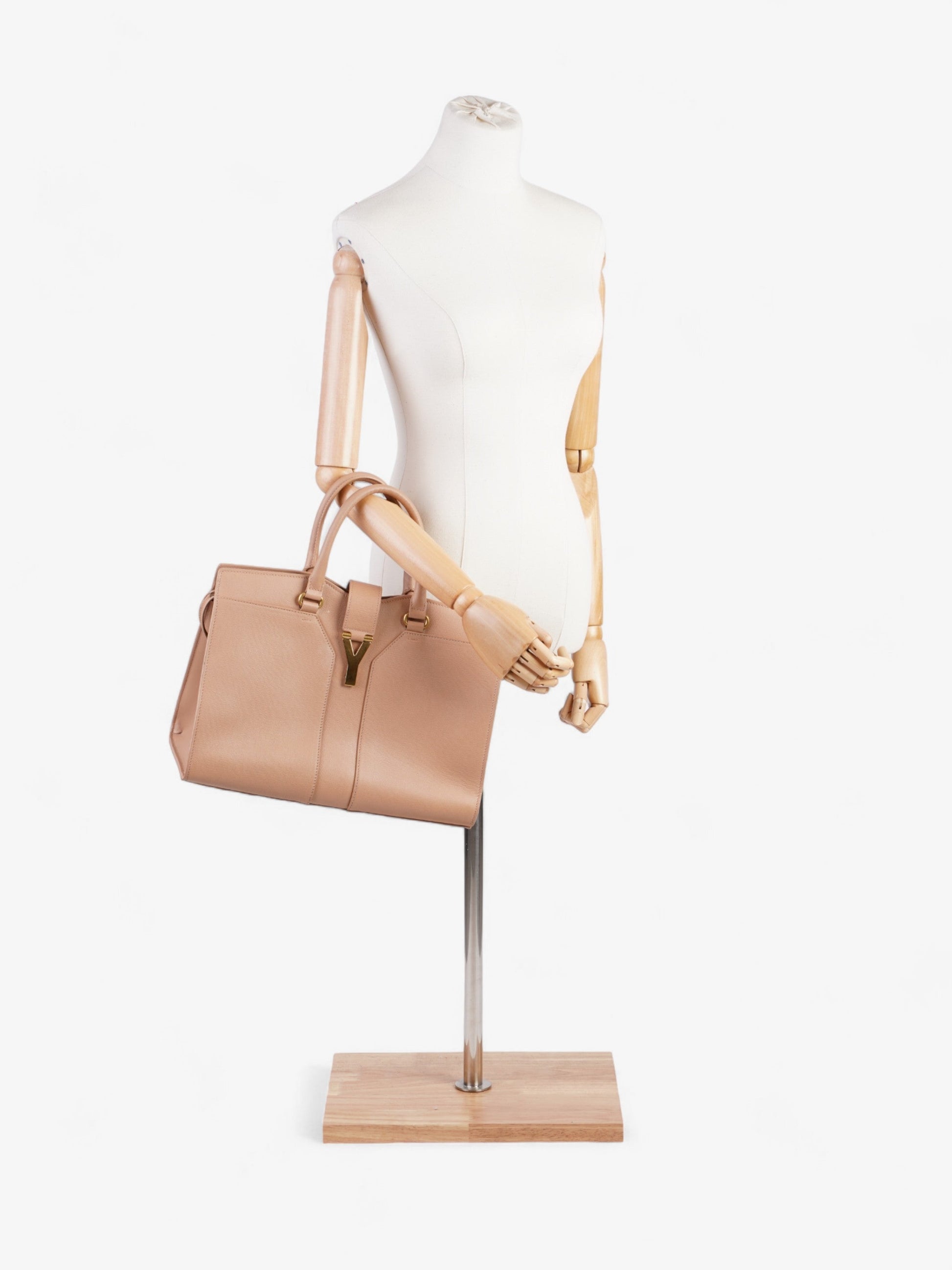 YSL Saint Laurent Cabas Chyc Dusty Tote Bag Leather Pink Medium