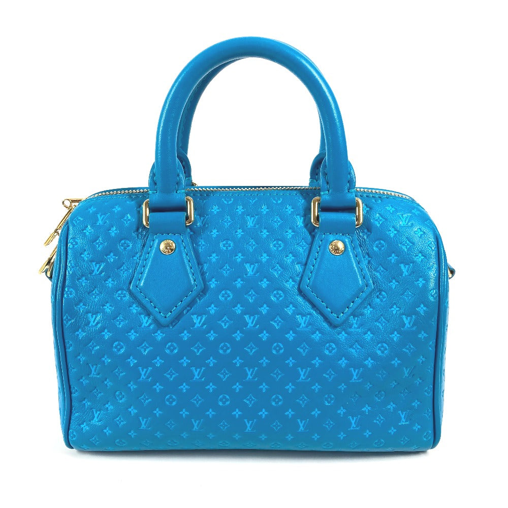 Louis Vuitton M22596 Nanogram Speedy bandouliere 20cm Monogram Leather Calf Blue Handbag