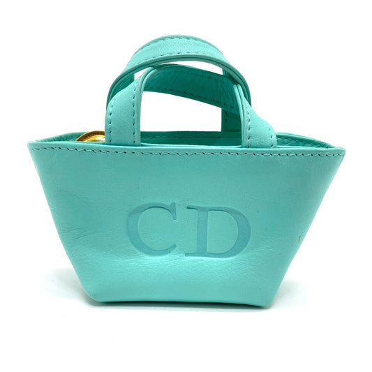 Dior Handbag Turquoise X Metal Cd Logo Micro Leather Blue Travel Bag