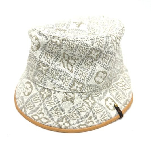 Louis Vuitton M77440 chapeau Jacquard S Monogram Cotton Beige Hat