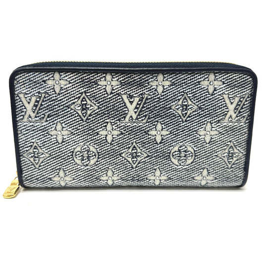 Louis Vuitton Long Purse M82468 Fabric Jacquard Monogram Navy Wallet Case