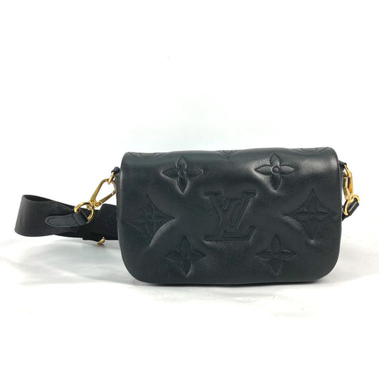 Louis Vuitton M81398 Bubblegram on strap Monogram Leather Black Wallet Case