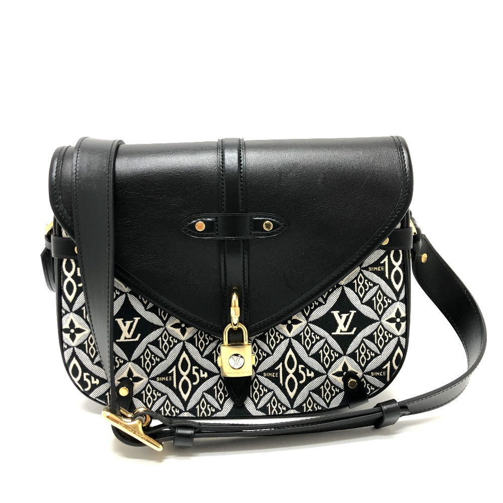 Louis Vuitton M57488 Since1854 Neo Saumur MM Leather Canvas Black Navy Shoulder Bag