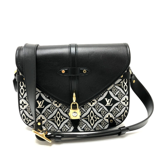Louis Vuitton M57488 Since1854 Neo Saumur MM Leather Canvas Black Navy Shoulder Bag