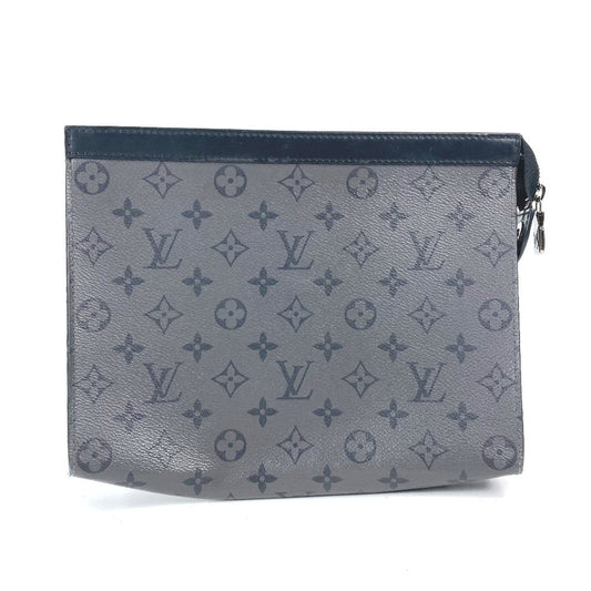 Louis Vuitton M69535 Eclipse Reverse Pochette Monogram Canvas Gray Clutch Bag