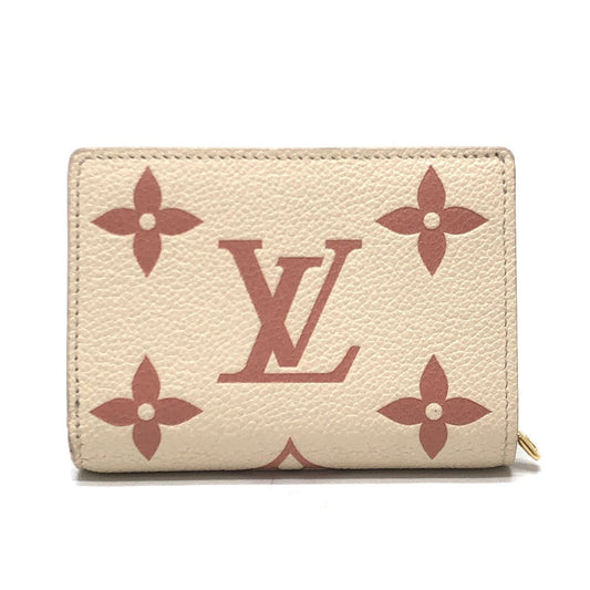 Louis Vuitton Folded M81927 Ann Platt Ann Monogram Leather Beige Wallet Case