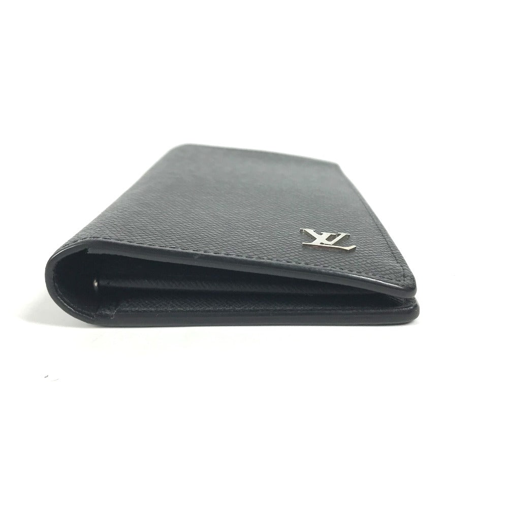 Louis Vuitton Long Purse M30501 Taiga Leather Black Wallet Case