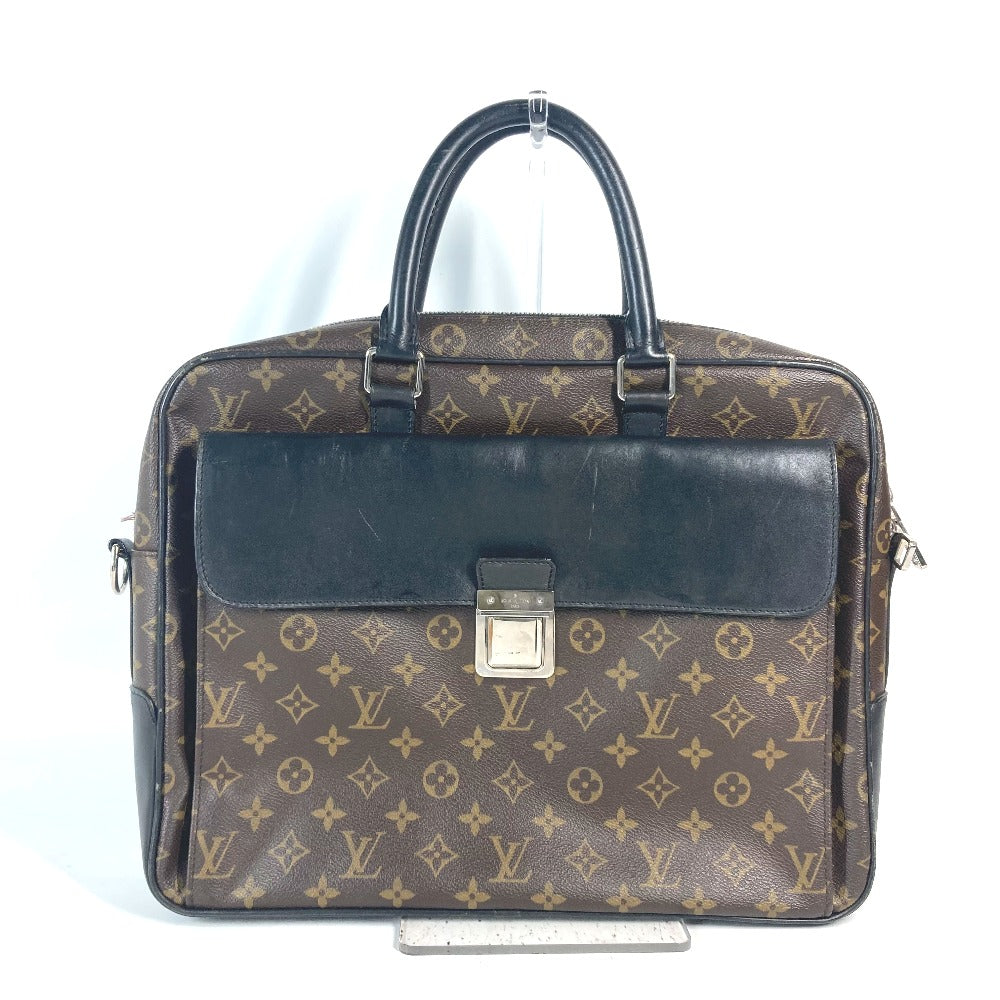 Louis Vuitton Business M56719 macacer Soft briefcase Monogram Leather Canvas Brown Handbag
