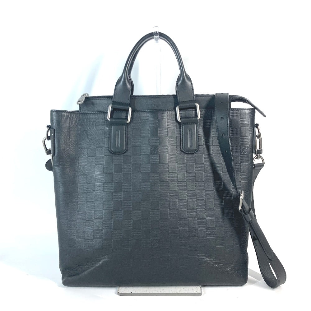 Louis Vuitton Business N41561 Damier Anfini Damier Leather Black Tote Bag