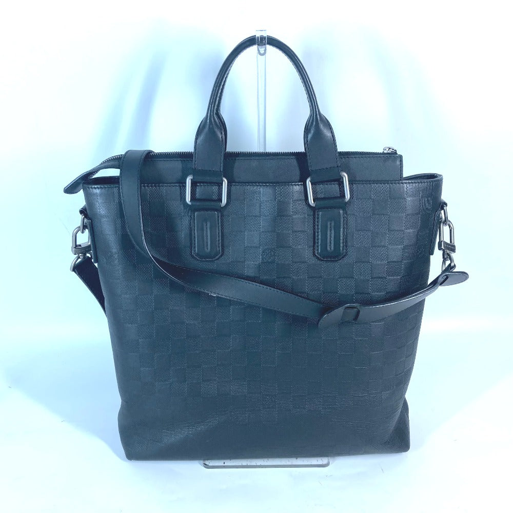 Louis Vuitton Business N41561 Damier Anfini Damier Leather Black Tote Bag
