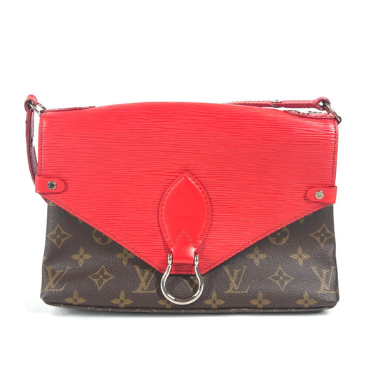 Louis Vuitton M44031 Epi Saint-Michel Monogram Leather Canvas Red Shoulder Bag